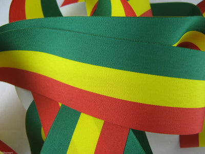 Panama hat ribbon 42mm red-yellow-green stripes